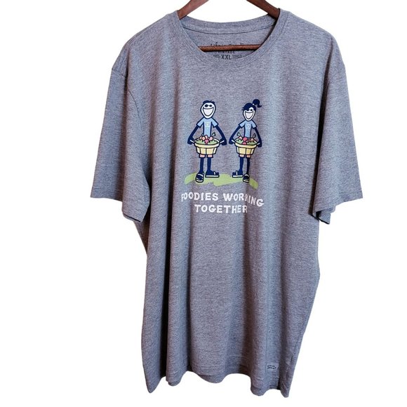 Life Is Good Other - Life is Good Vintage Mens Foodie Working Together Gray T-Shirt Size XXL